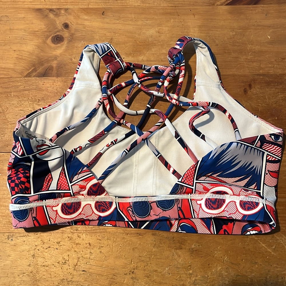 Constantly Varied Gear Pop Art Sports Bra - Red, Blue, White - Picture 2 of 4